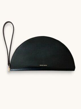 Mansur Gavriel Moon Clutch / Wristlet in Black Leather